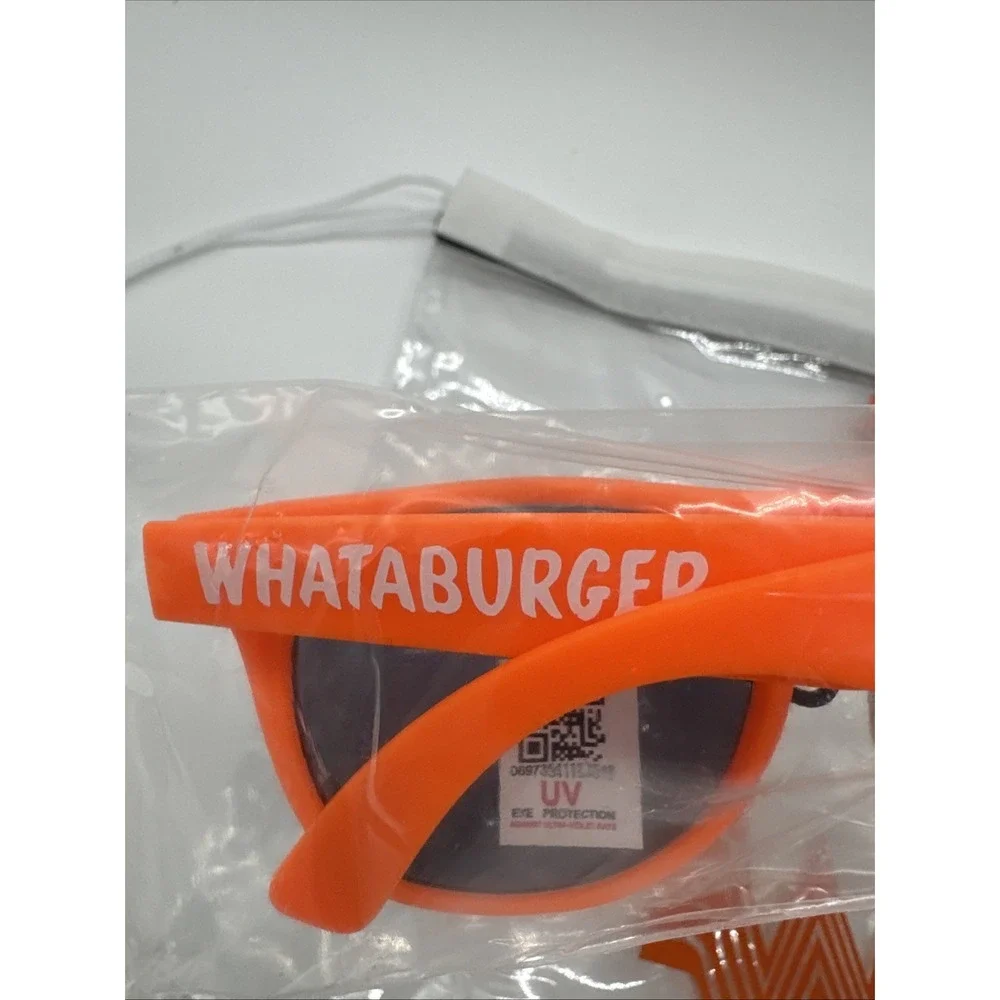 Whataburger clear string backpack with‎ lots of goodies Keychain Sunglasses